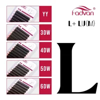 FADVAN L/ L+/LU (M) Curl YY 3D 4D 5D 6D Fox Lashes Extensión de pestañas en forma de W