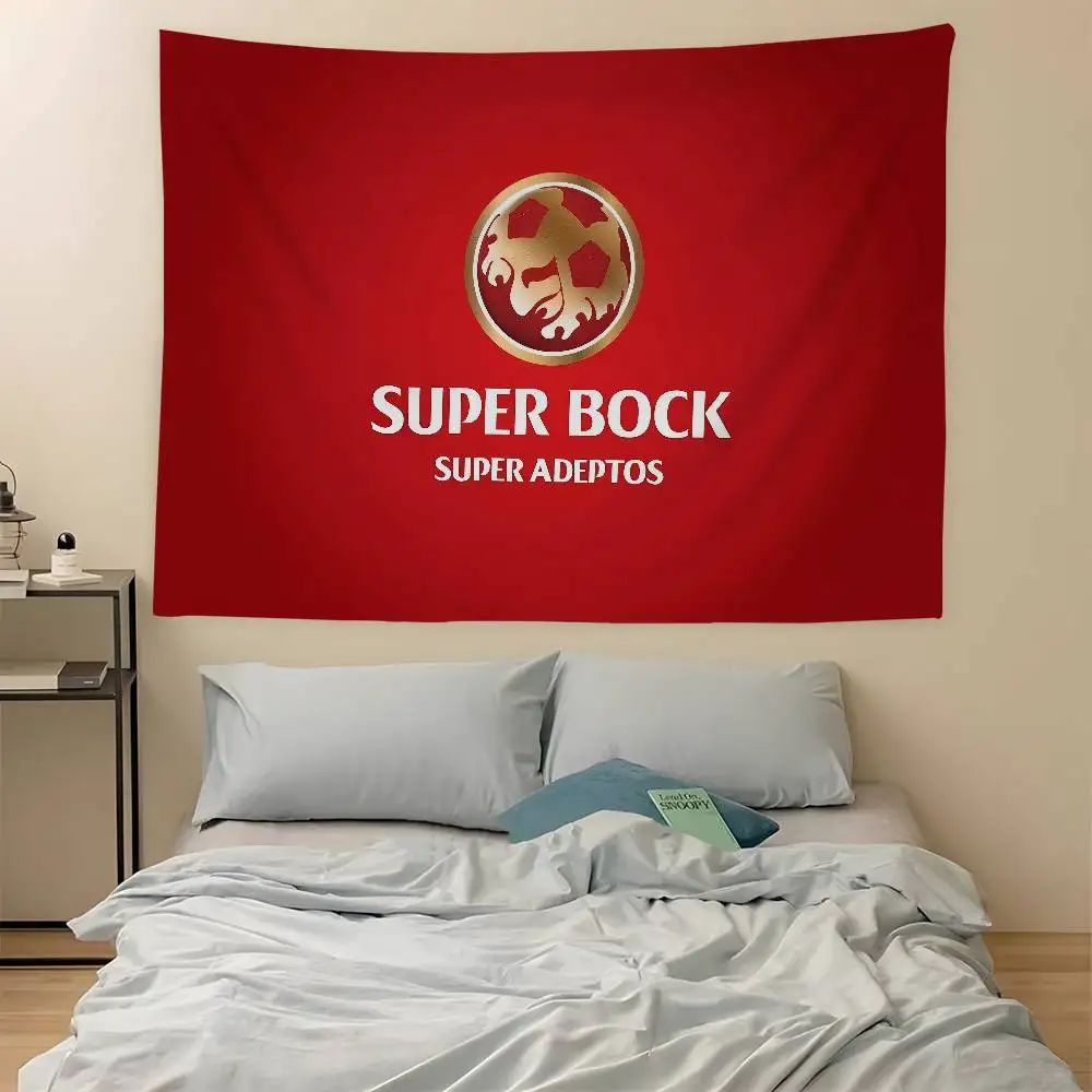S-Super B-Bock Logo Tapestry Art Printing Art Science Fiction Room Home Decor Wall Art Decor