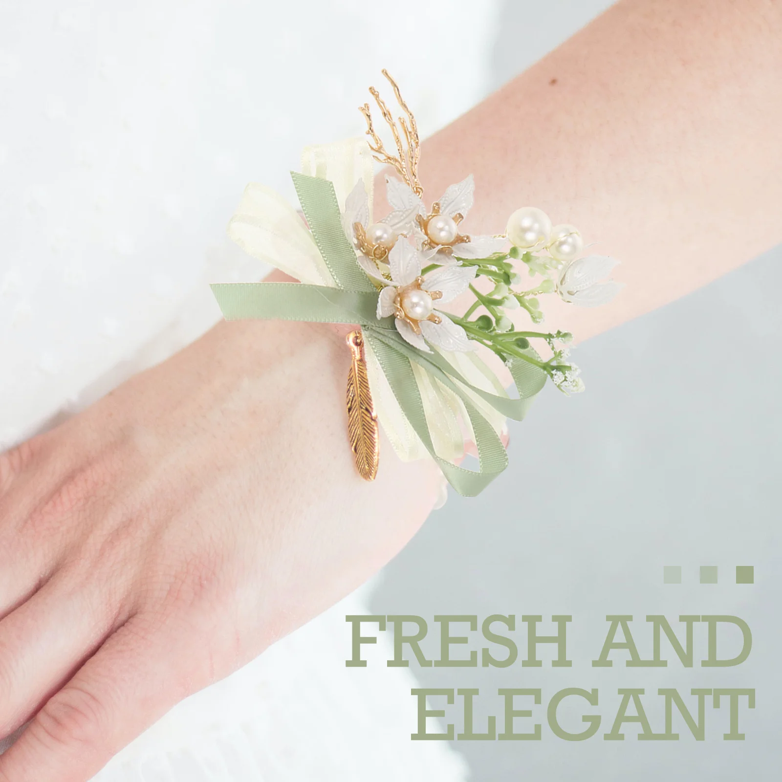 

2Pcs Elegant Wrist Flower Ornament Set Beautiful Color Design for Wedding Bridal Bridesmaid Party Occasions Wedding Boutonniere
