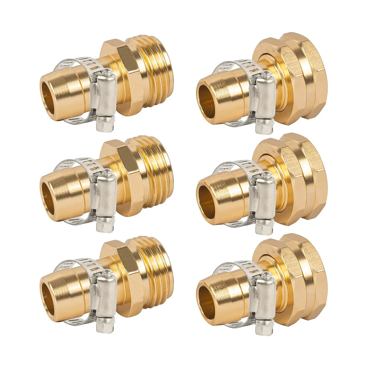 

3Sets Garden Hose Repair Connector,Claps Female&Male Garden Hose Fittings for 3/4in & 5/8in Repair Kit