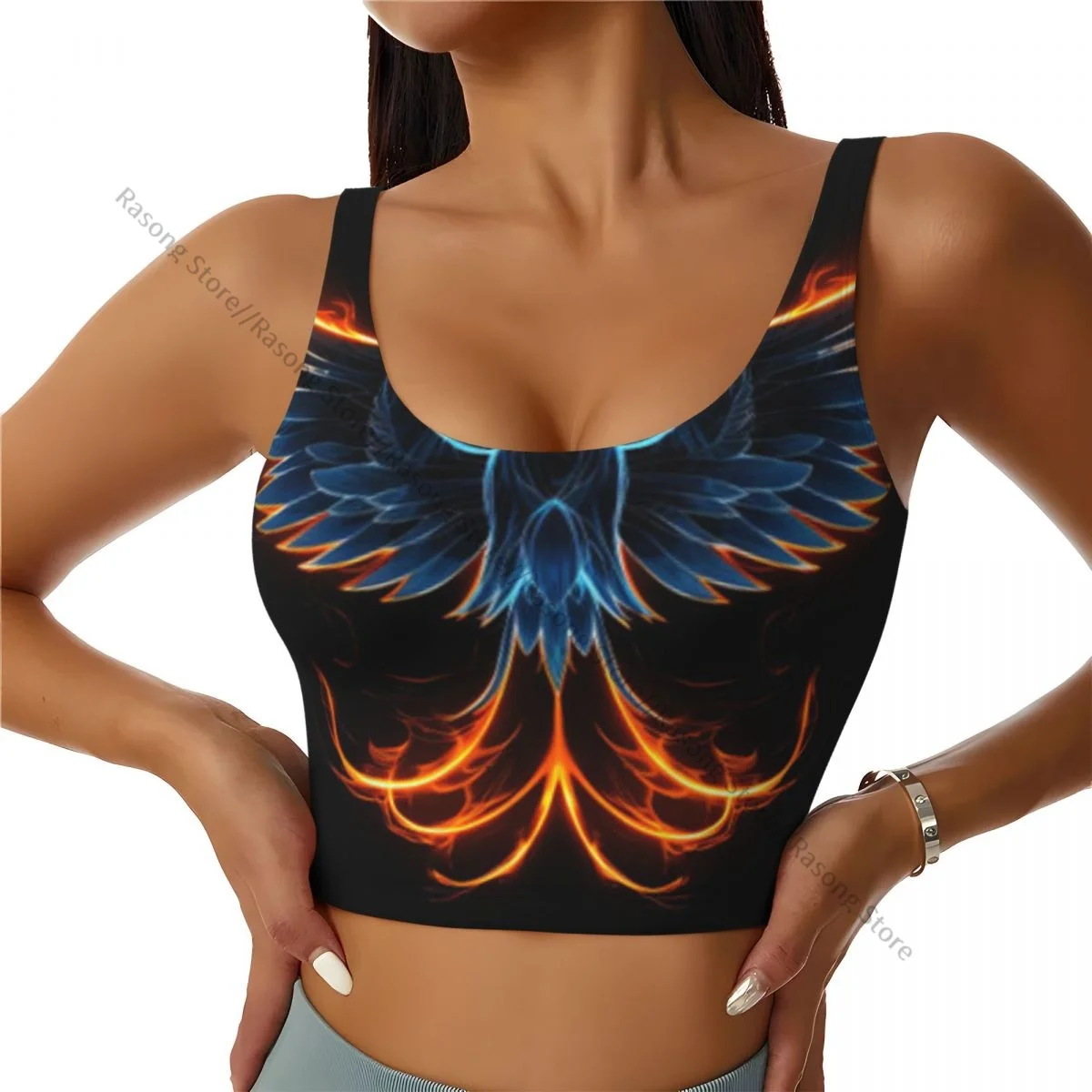 Yoga Vest Women Gym Sports Crop Tops Majestic Eagle Symbol Streetwear Workout Breathable Tank Top Female