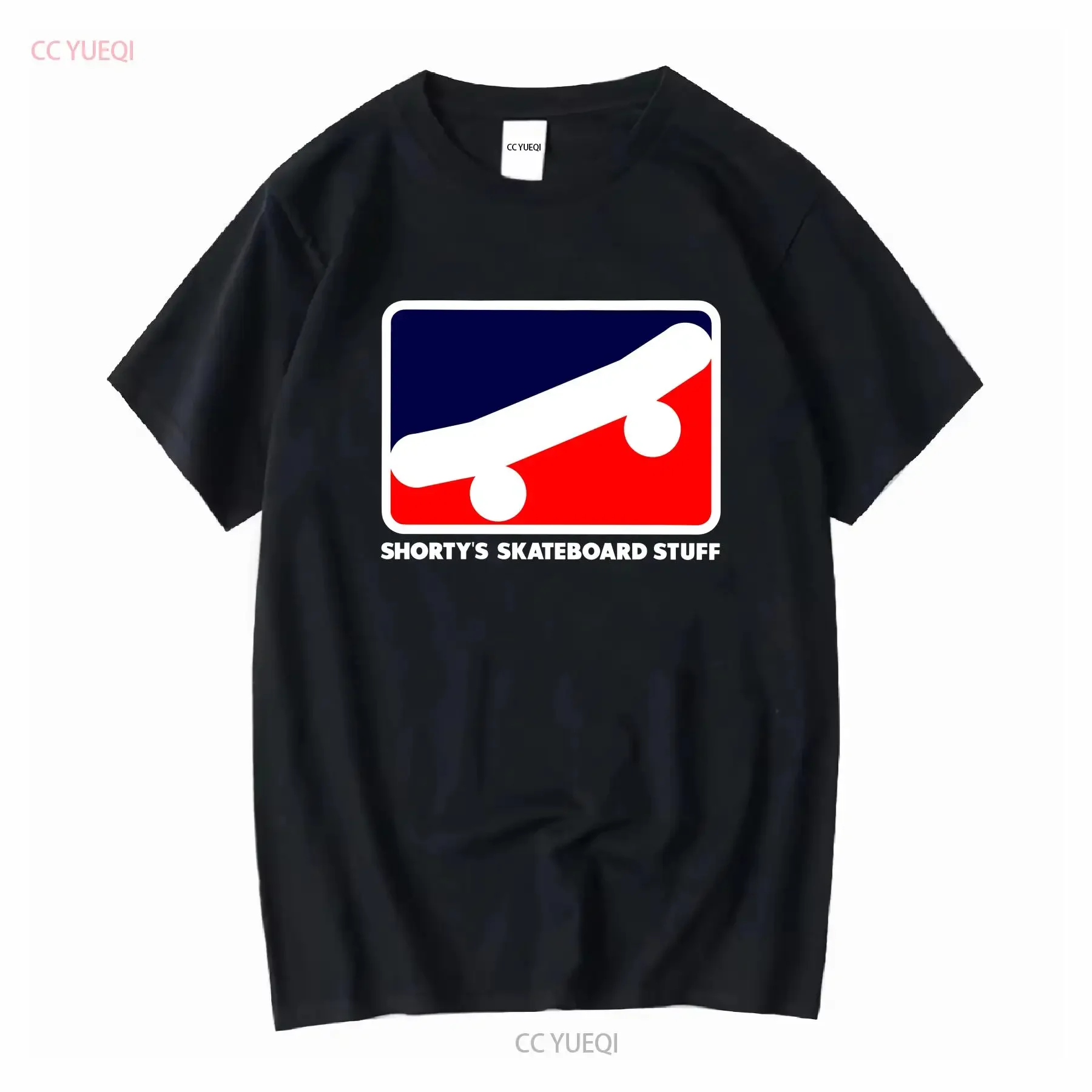 Shortys Skateboard Stuff Klassisches T-Shirt im Vintage-Stil, leicht gewaschen, bequem, weich, Streetwear, gestreckte Unisex-Designerkleidung