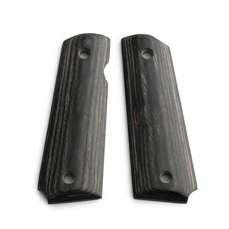 fullsize 1911 grips in black color pakka wood custom grips perfect assembly