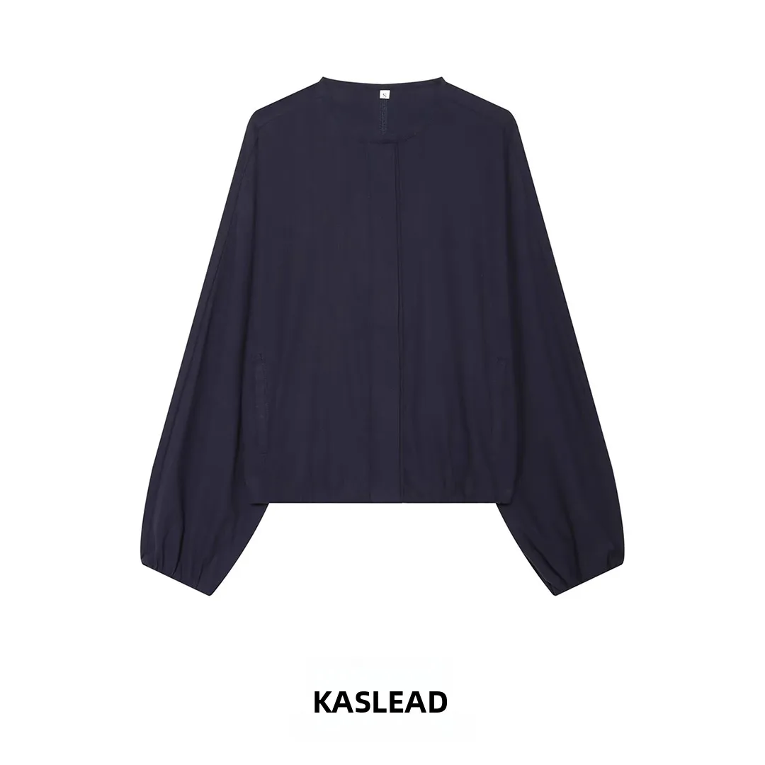 KASLEAD New Women's Fashion Loose Pilot Jacket Street Style Long Sleeve Polyester Fiber Casual Short Outerwear 06704505