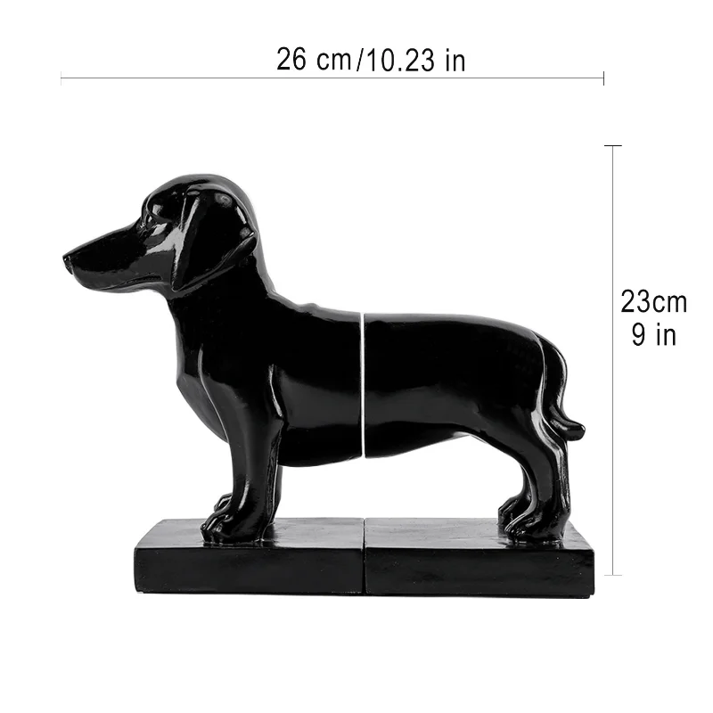 Imagem -05 - Luxo Decorativo Livros Falsos Decoração Escultura Dachshund Animal Mesa de Escritório Bookend Livro Acessórios