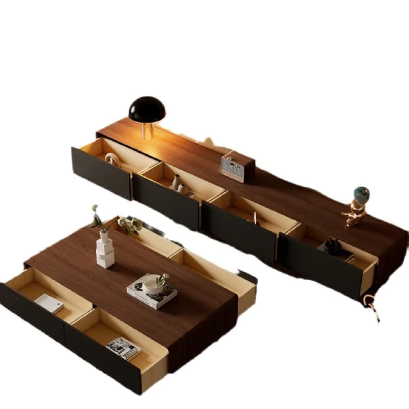 modern simple living room coffee table combination large and small apartment household floor cabinet Nordic TV cabinet