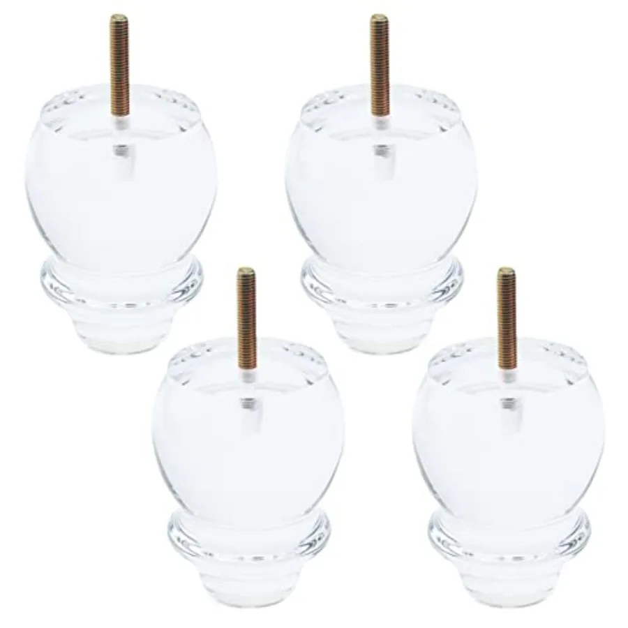 

Premium 4-inch Clear Acrylic Furniture Legs Set of 4 - Gourd Shape Design for Sofa Coffee Table Desk Cabinet Bed Ightstand Dres