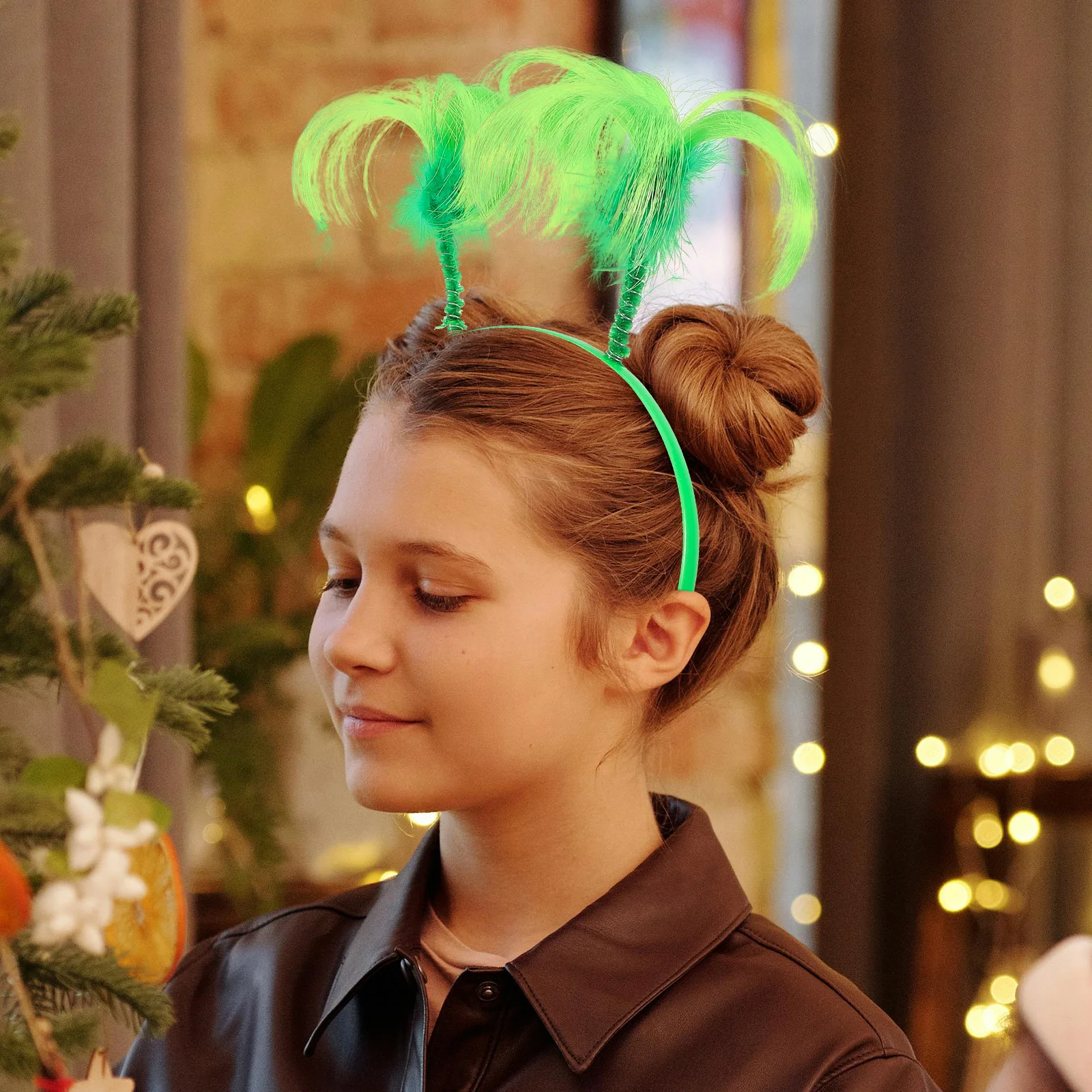 

3pcs Party Headband Style Hair Bands Cosplay Carnival Headdress Green Decor Long Lasting Lightweight Festival Birthday