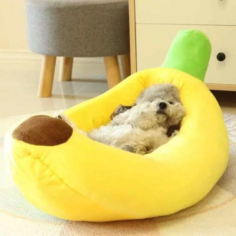 

Funny Banana Shape Pet Bed, Dog House, Soft Cushion, Warm, Durable, Portable Pet Basket, Kennel, Cats Accessories