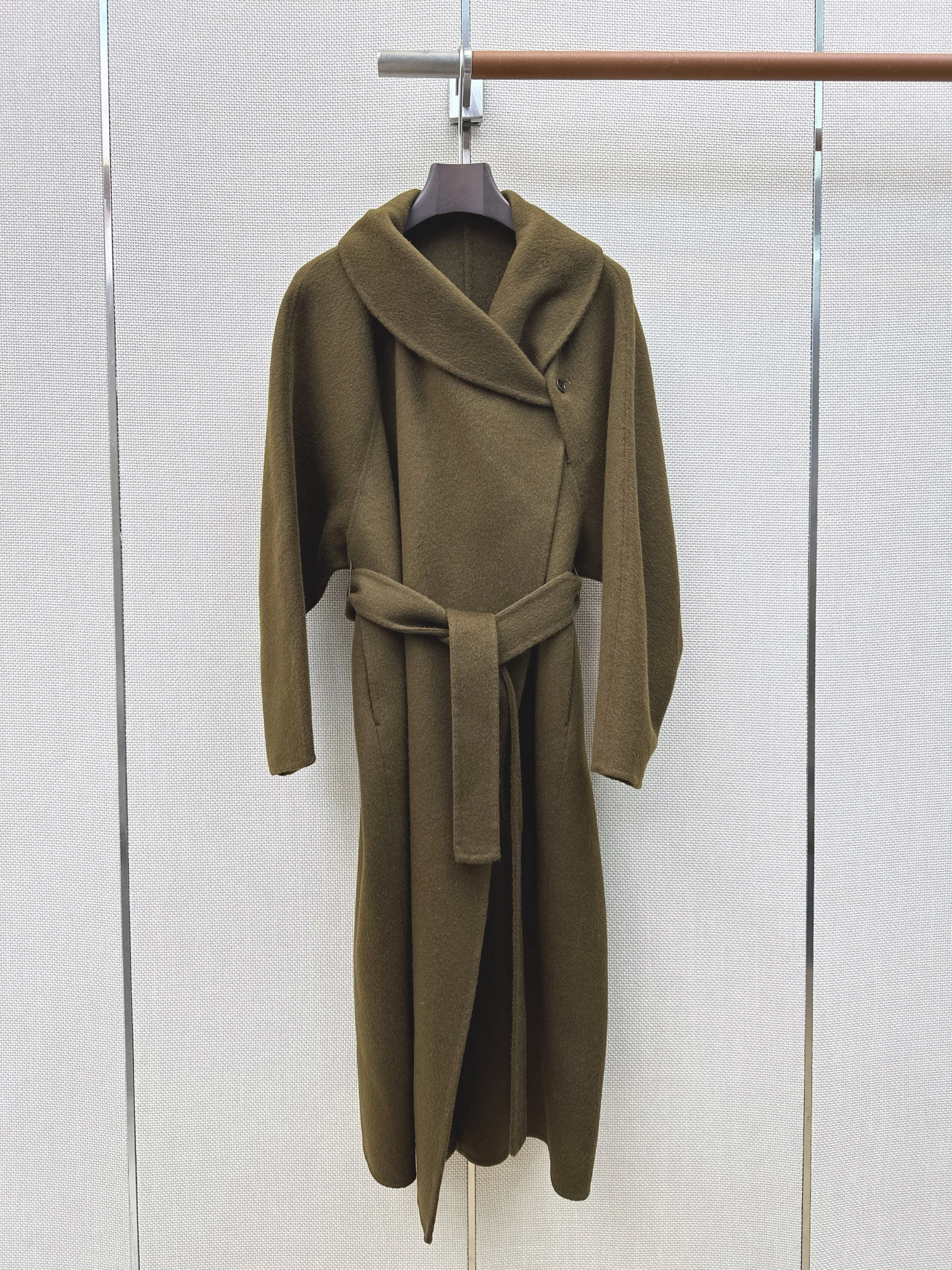 Women Long Double Faced Wool Coat Fall Winter New, Handmade Fabric, Ideal Layering Outerwear