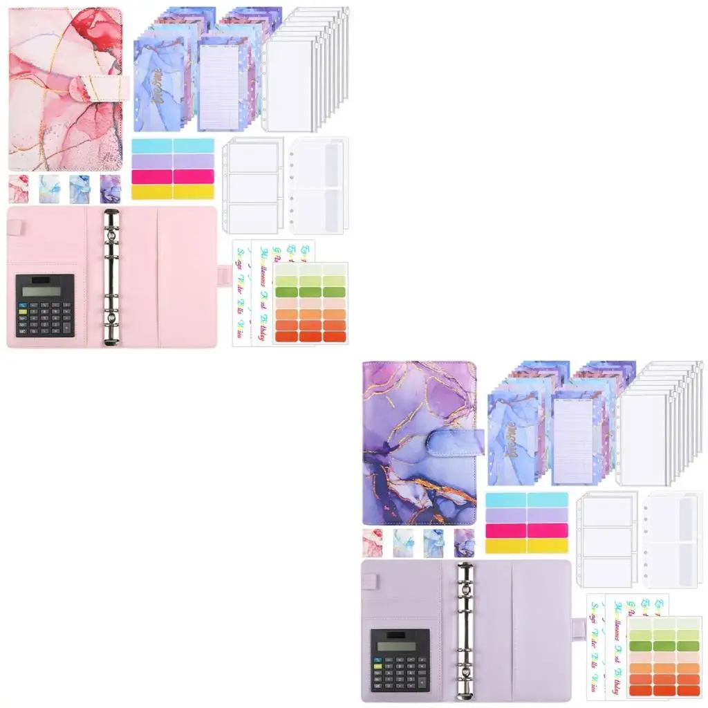 

PU Budget Binder Planner with Cash Envelope, Budget Sheet, Sticker, calculator
