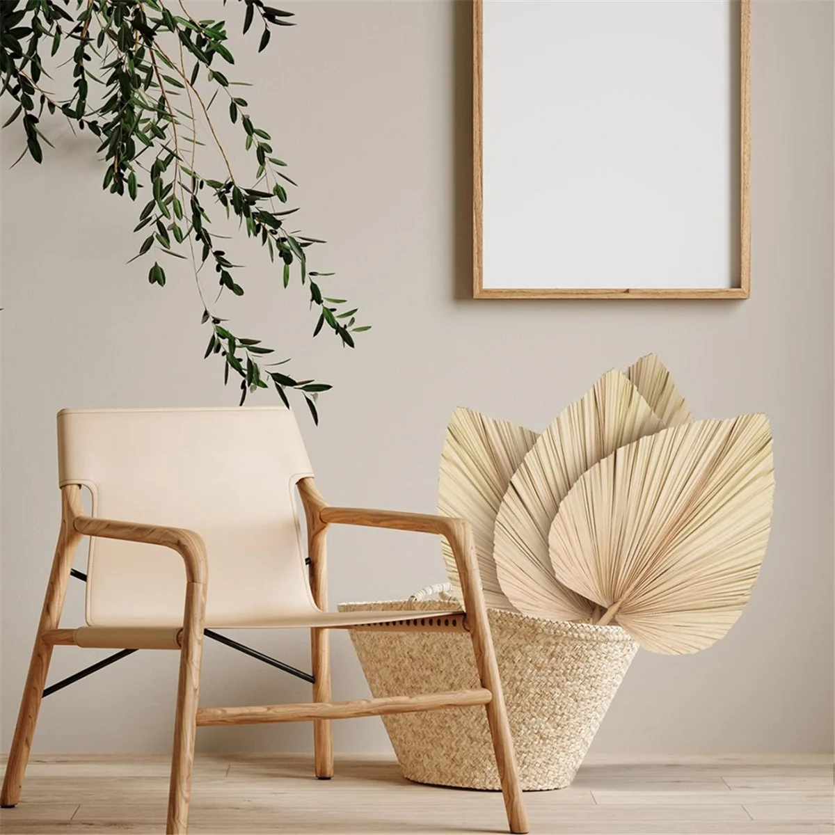Meilleurs 6 pièces feuilles de palmier séchées ventilateurs de palmier séchés naturels, grande lance pour décor de mariage Boho, décoration de feuilles de palmier tropicales S