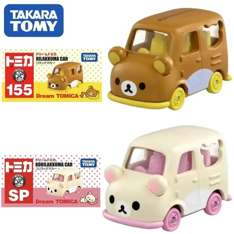 Takara Tomy Tomica Kumamon Brown Rilakkuma exquisito coche fundido a presión de aleación de dibujos animados modelo juguetes para niños regalo de cumpleaños de Navidad