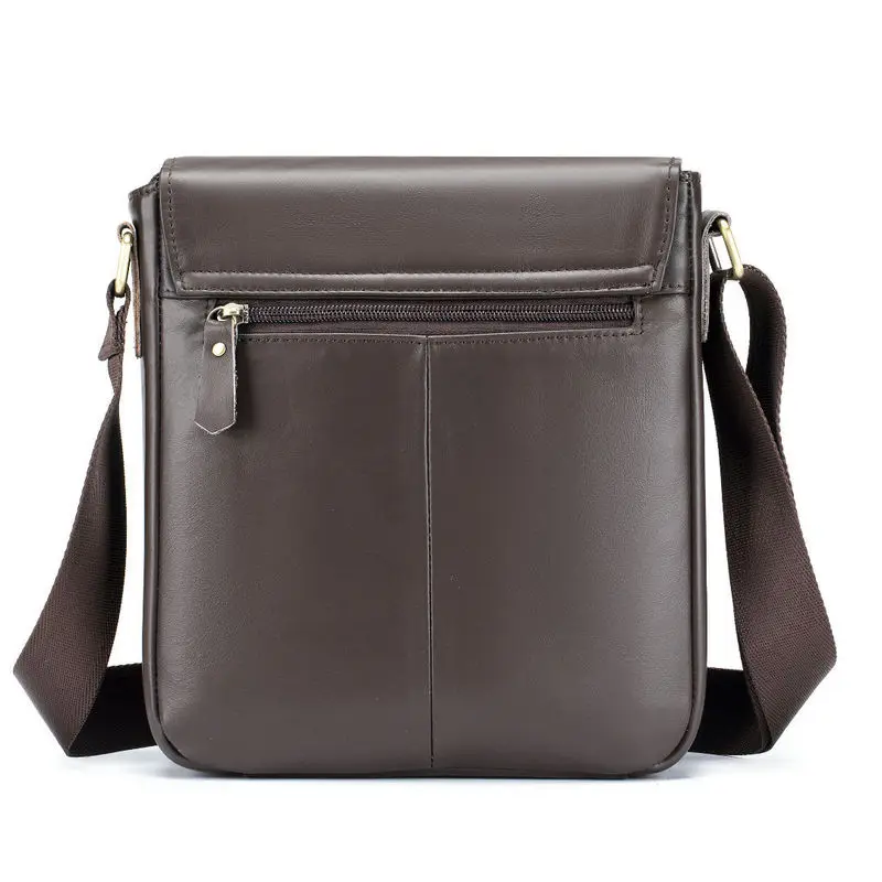 Leather retro bag with cover-style crossbody bag for commuting, leather men's single-shoulder bag crossbody bag for men