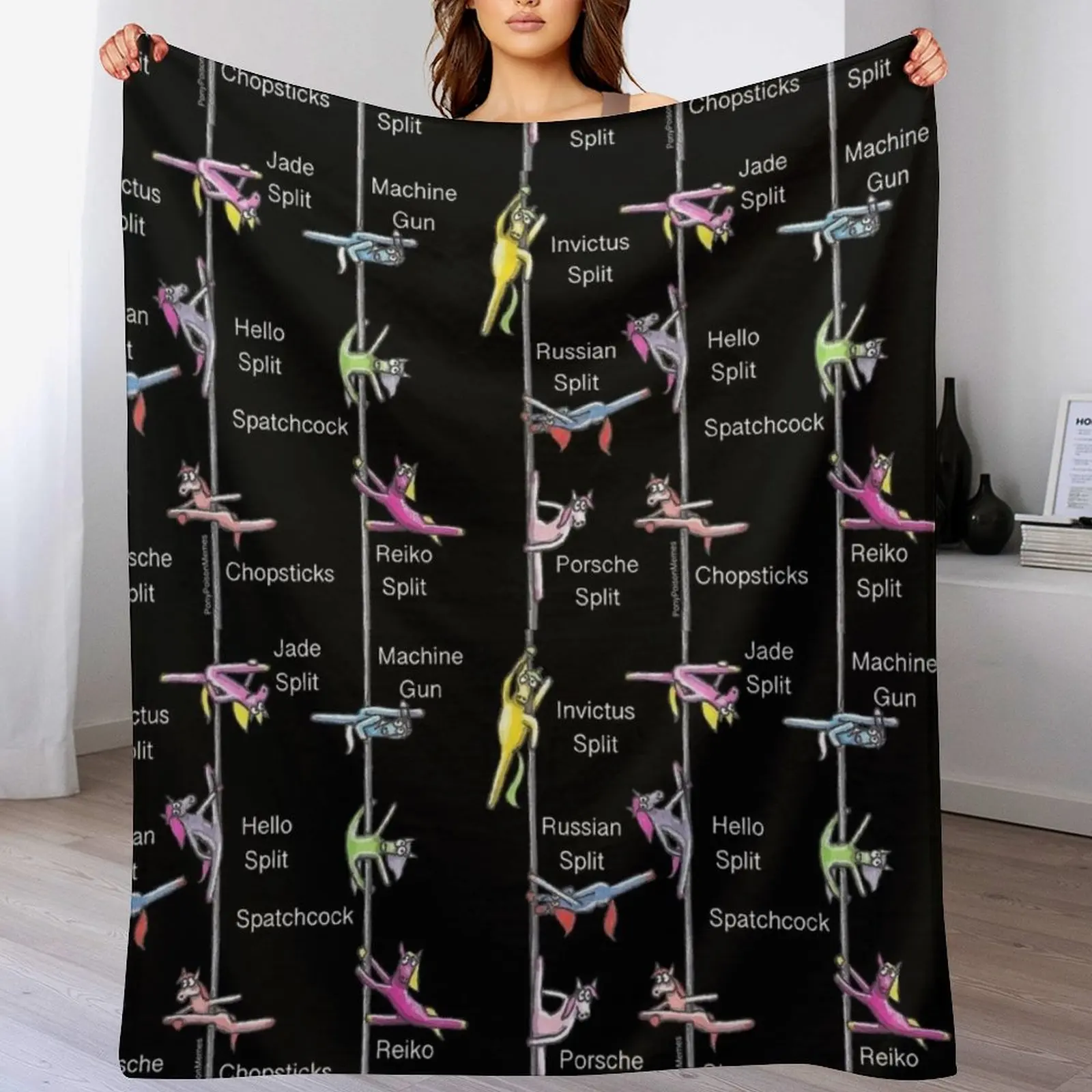 

Spreadies Every Day Pole Dancing Ponies Throw Blanket Stuffeds For Decorative Sofa Furry Blankets
