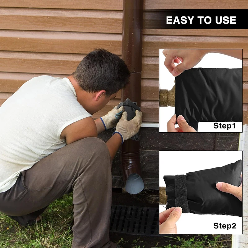 Oxford Faucet Insulation Sleeves Easy Install Freeze Guard Warm Thick Cotton Winter Shield Cold Weather Cover Pipe Protector