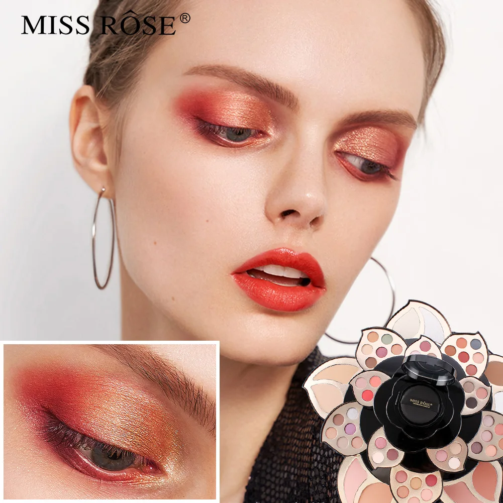 MISS ROSE-Kit de Maquillage Tout-en-Un pour Femme, Ensemble Complet, Eyeblogueur, Eyeliner, Fard à Paupières, Brosses, Multi-Usages, Boîte