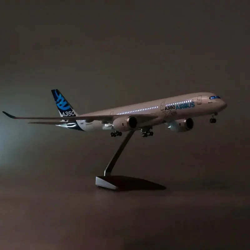 47CM 1/142 Scale Diecast Model XWB Prototype Airbus A350 Airline With Light and Wheel Resin Airplane Collection Display Gifts