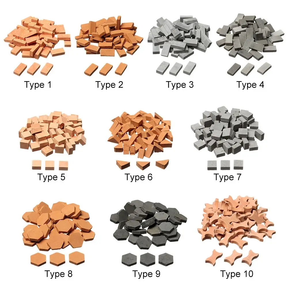 40/50/70 pièces Durable bricolage bâtiment paysage modélisation briques miniatures scène modèle accessoires Micro paysage argile Watts