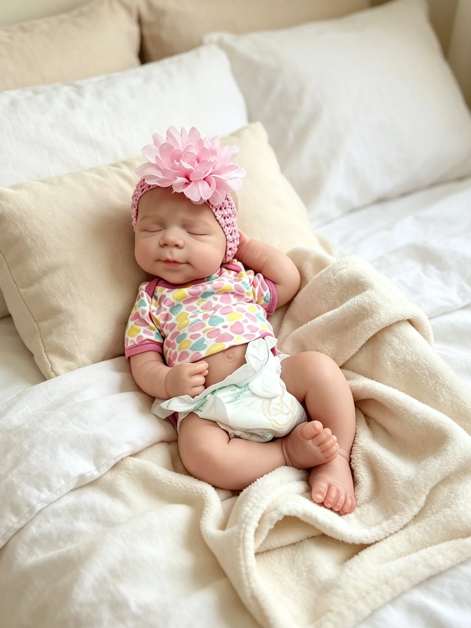 18‑Inch Full Silicone Collectible Doll, Closed Eyes Design, Lifelike Realistic Texture, Flexible Poseable Body for Display