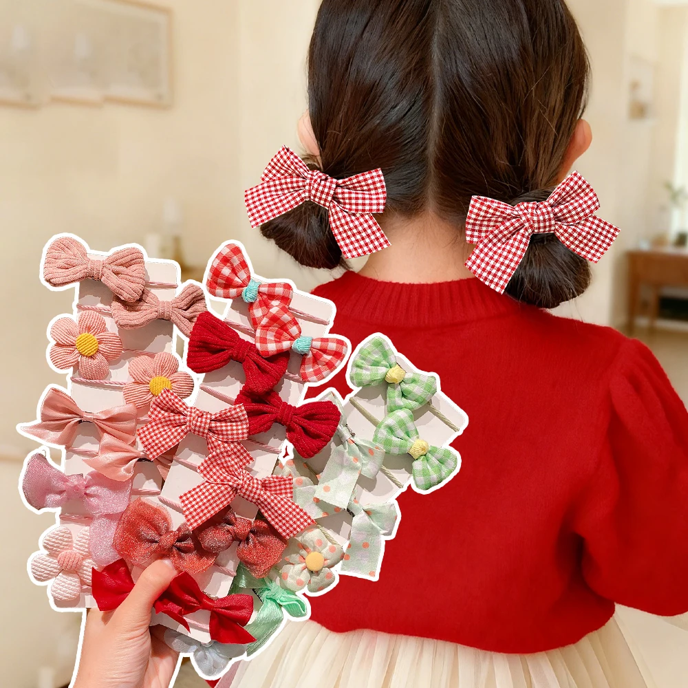 

10-Piece Bow & Flower Hair Scrunchies | Fresh Yellow/Pink | Multiple Styles | Daily/Parties/Weddings | Ideal Gift for Friends