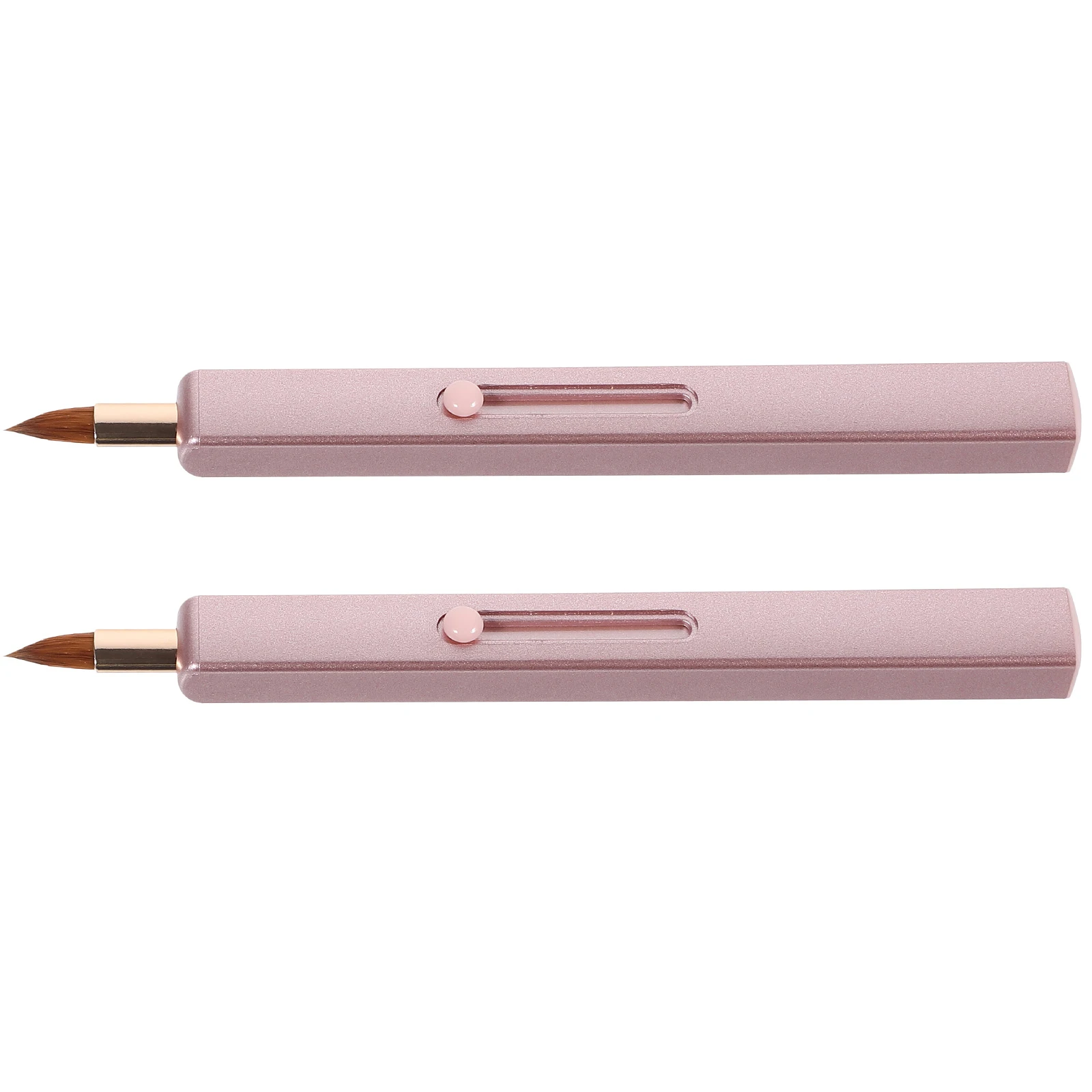

2pcs Lip Makeup Brush Retractable Portable Single Head Gray Cap For Lipstick Gloss Travel Women Cosmetics Tools