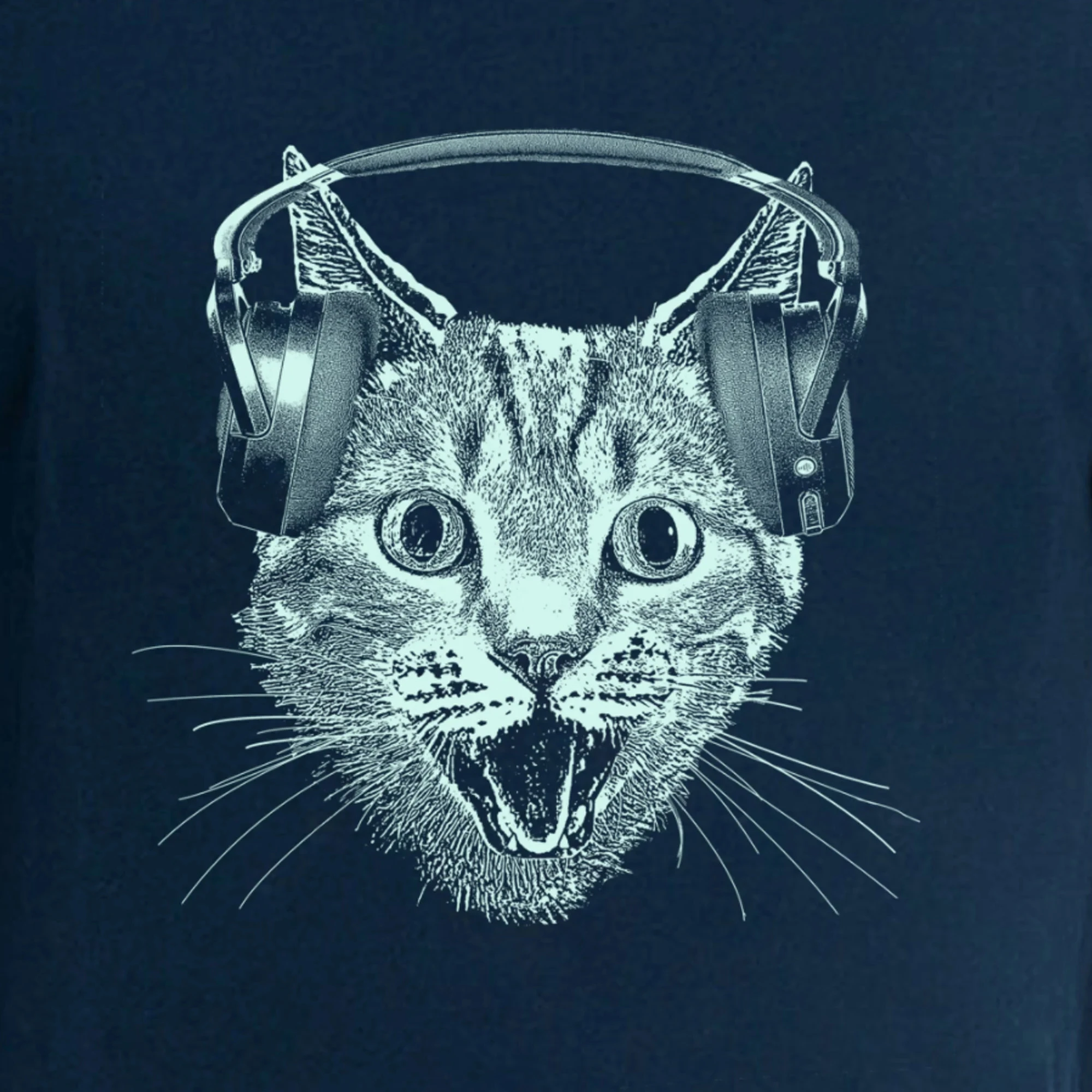 

Cat Wearing Headphones Men's Tshirt- Cat DJ Shirt for Men and Boys- Music Lover Kitty Design- Funny Feline Graphic Tee Men Tee