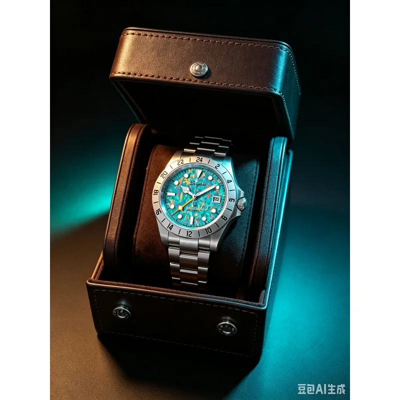 Customized watch GMT Two-time Automatic Mechanical Watch Men's Watch Titanium Alloy Dial Luminous Waterproof Men's Watch