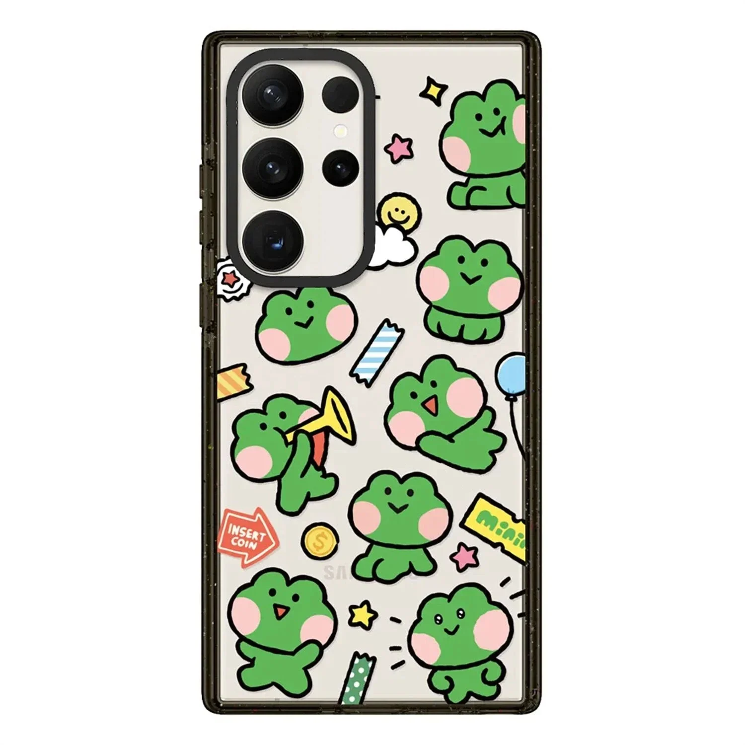 

Frog Animals Acrylic Black Border Case for Samsung Galaxy S 22 S23 S24 Ultra S 22+ S23+ S24 Plus Cover Protective Case
