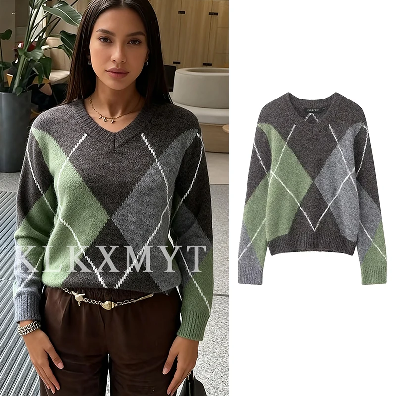 

Women Stripe Sweater Pullover 2025 Autumn Winter Women New Fashion Long Sleeves Pullover Women Elegant Hight Street Top