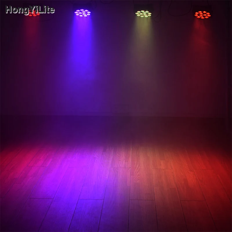 Led Plat Par Stage Lighting 12X12W Rgbw Sound Effect For DJ Disco Party Event  Activity Show By Dmx512 Control Fast Shipping