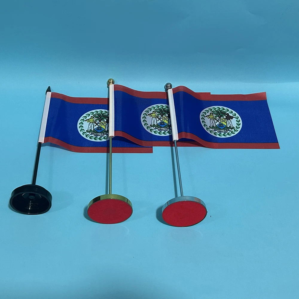(SKY FLAG) Office Desk Small Flag Of Belize Flag 14x21cm Polyester BZ BZE Belize National Flag Desk Ornaments Flags