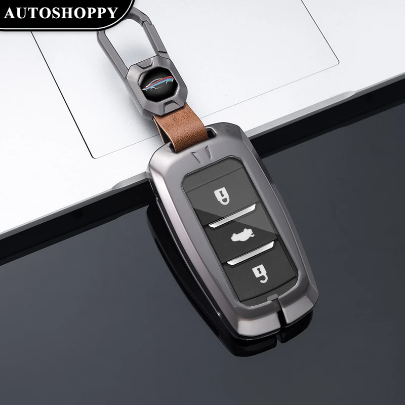 

Leather Metal Alloy Car Smart Key Cover Bag Case Shell Protector Keychain for Changan Eado CS35 Raeton CS15 V3 V5 V7 Accessories