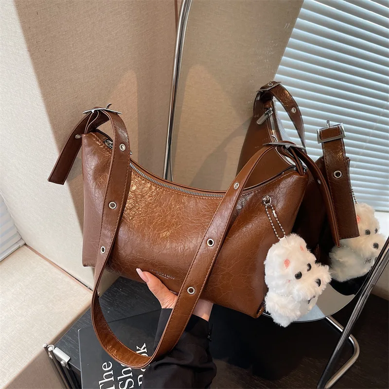 

Luxury 2025 Women's Vintage Shoulder Bag, Minimalist Quilted Purse, Multi-Functional Casual Shopper for Weekend & Travel​