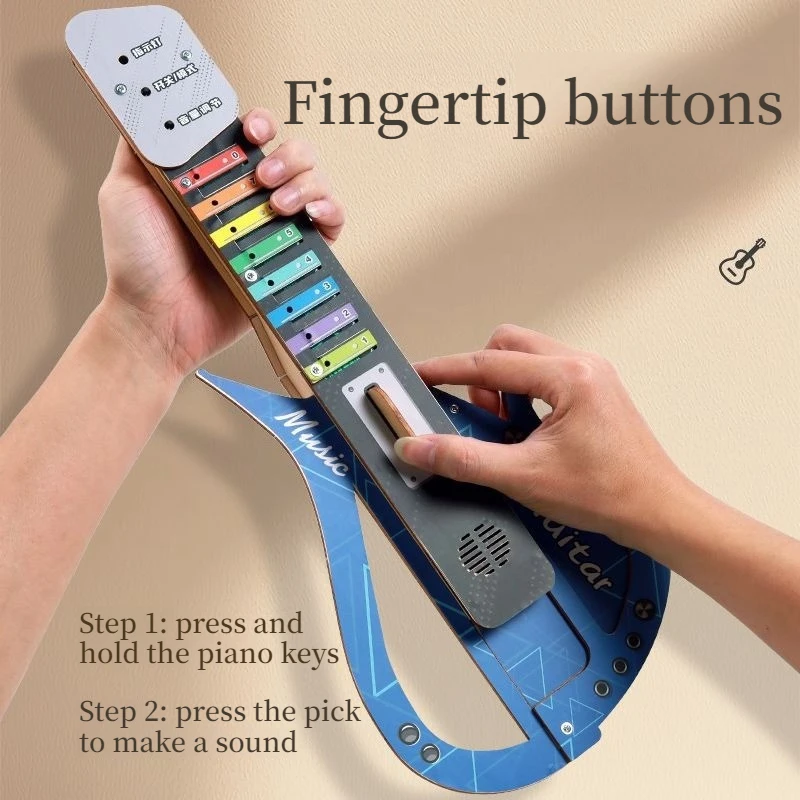 Holz DIY E-Gitarre Kits Spielzeug Kinder Spielen Gitarre Material Kit Selbst Montage Pädagogische Musikinstrumente Kinder Geschenke