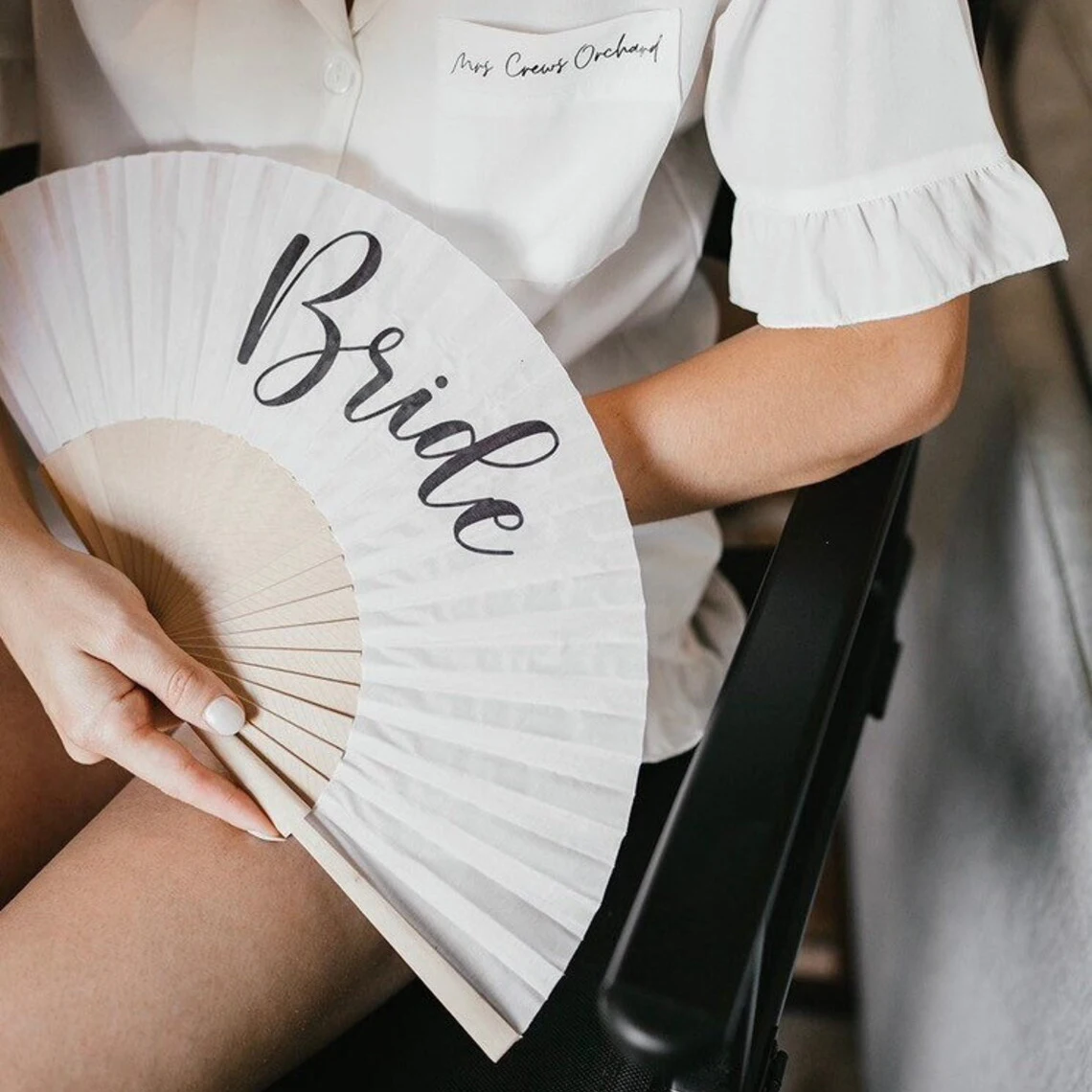 

White Bride Hand Fan Summer Beach Pool Wedding Engagement Bachelorette Party Decoration Bridal Shower Honeymoon Bride To Be Gift