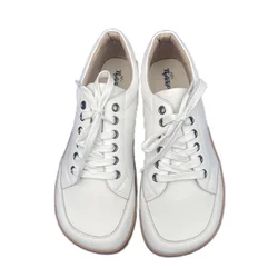 Tipsietoes รองเท้าผ้าใบ2024หนังเท้าเปล่าสำหรับผู้หญิงผู้ชายรองเท้าส้นแบนนุ่มบางออกเป็นศูนย์นิ้วเท้ากว้างกล่องกว้างน้ำหนักเบามีความยืดหยุ่น