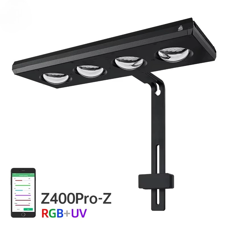 Обновление серии Z Z400Pro-Z, светодиодный светильник полного спектра для аквариума с кронштейном для лампы, RGB + УФ, декоративное освещение для аквариума Обновление серии Z Z400Pro-Z, светодиодный светильник полного спектра для аквариума с кронштейном для лампы, RGB + УФ, декоративное освещение для аквариума