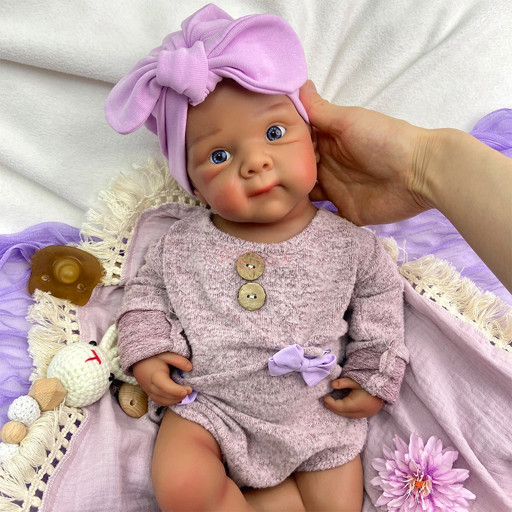 Dark Skin 20inch Bettie Full Silicone Reborn Doll Lifelike High Simulation Weighted Doll for Educational Teaching