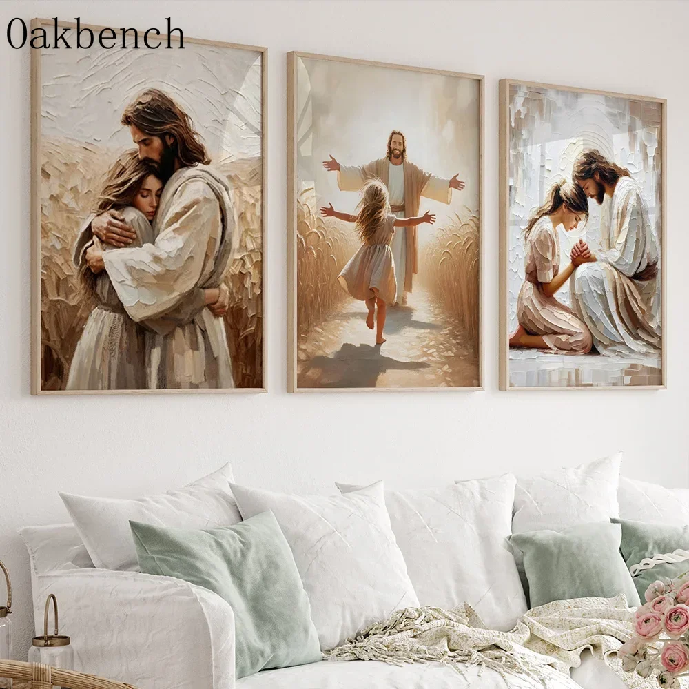 Religion Wall arts Jesus Posters Christian Pictuer Posters Bible Print Picture Church Poster Bedroom Living room Decor No Frame