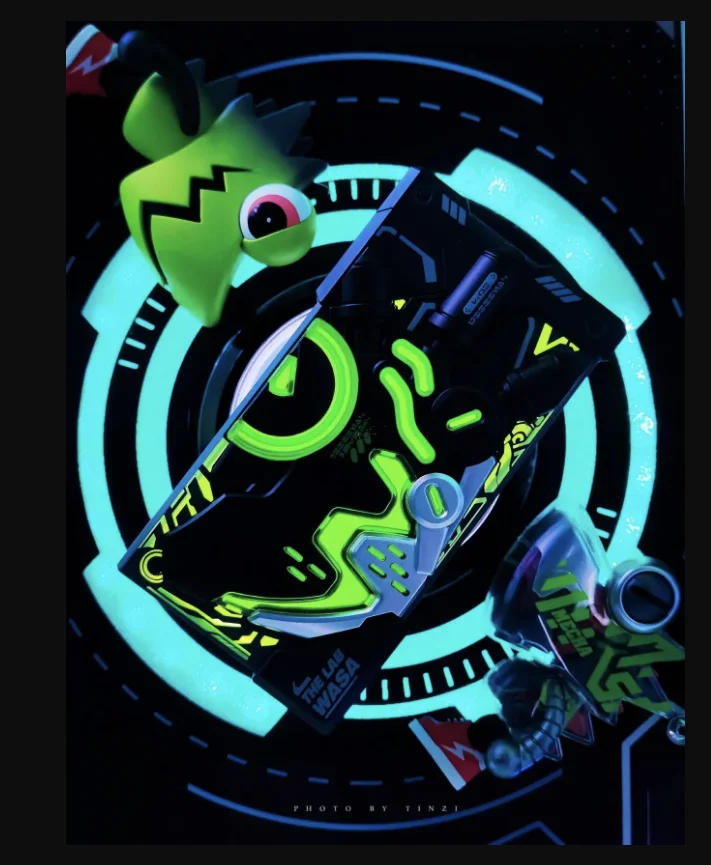 THE LAB E-Model Crane WASA Half Crush Chameleon Mobile Power Bank 10000mah Cyber Punk Assemble Luminous Fast Charging Power Bank