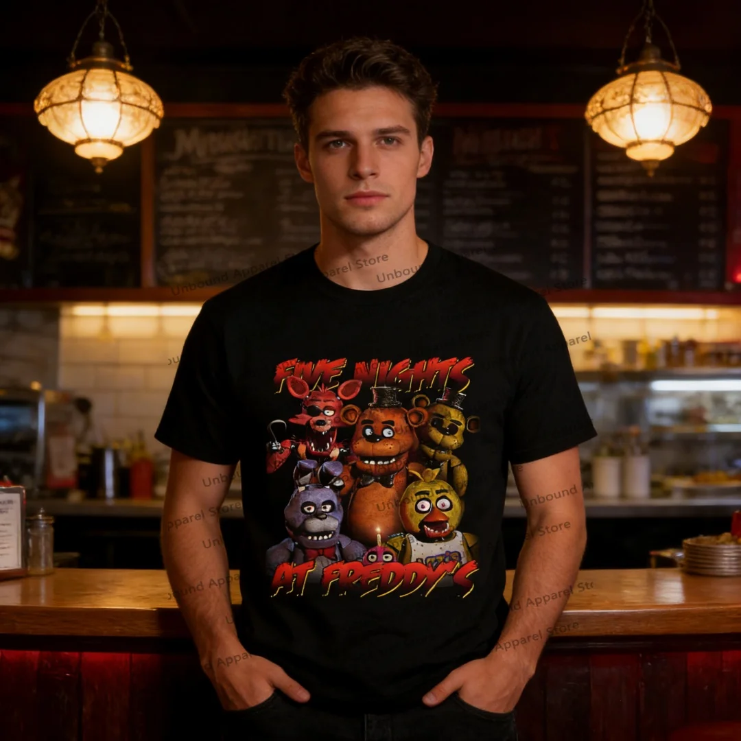 Mens Summer Casual Five Nights at Freddys Springtrap T Shirt Retro Short Sleeve Round Neck Tee Comfortable Lightweight Top