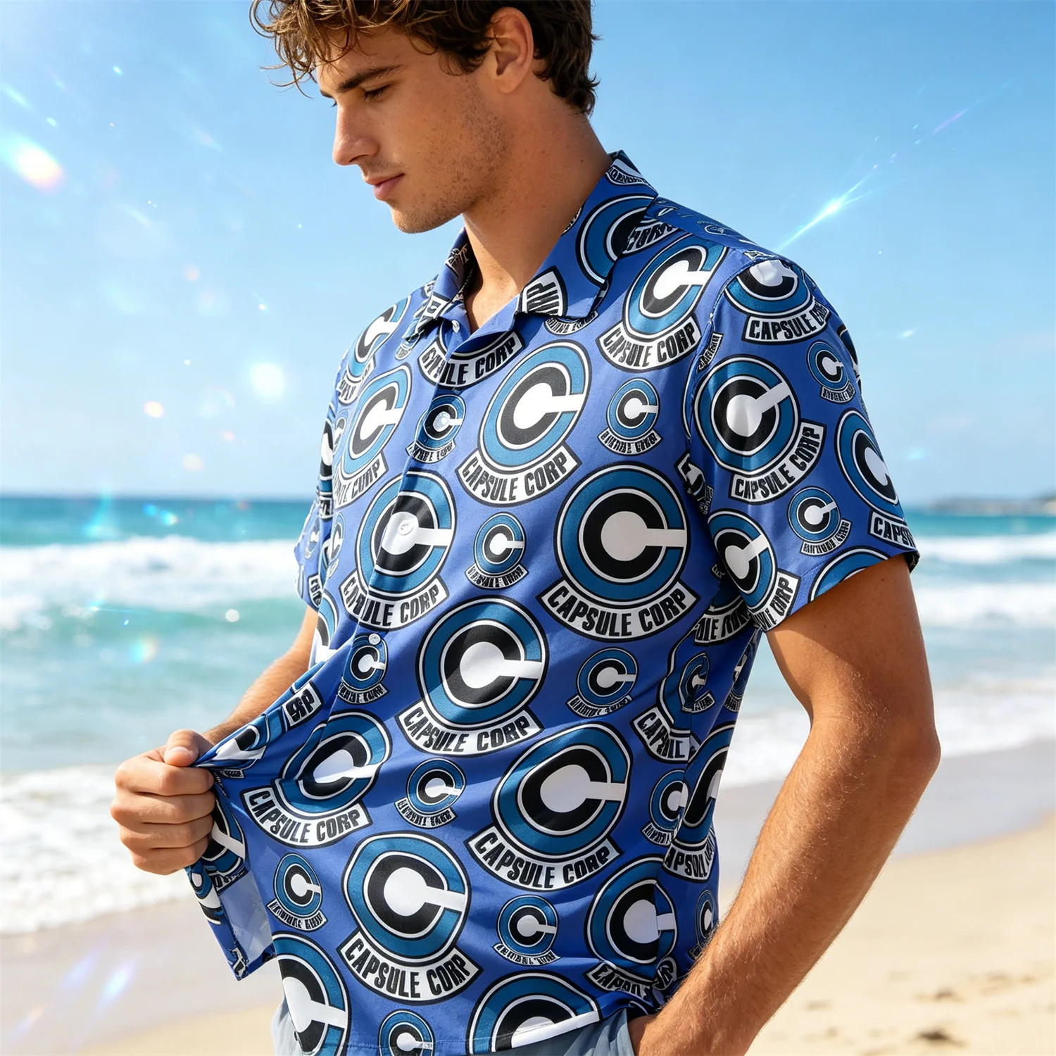 2026 Dragon Ball Capsule Corporation Hawaiian Shirt Classic Blue Logo Pattern For Fans Daily Beach Leisure Outdoor Street Outfit
