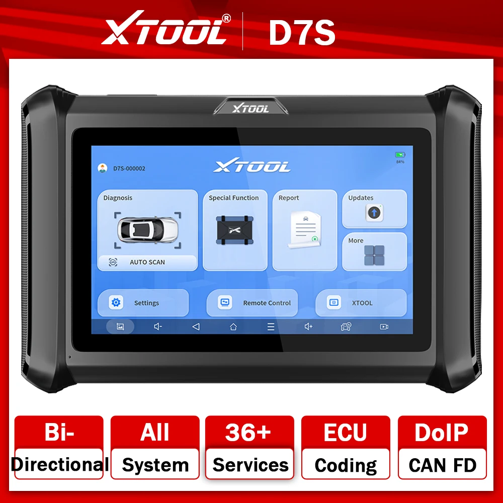 XTOOL D7S Car OBD2 Diagnostic Tool Bidirectional Scanner Upgraded Ver of D7 All Systems Diagnosis ECU Coding Support CAN FD DoIP