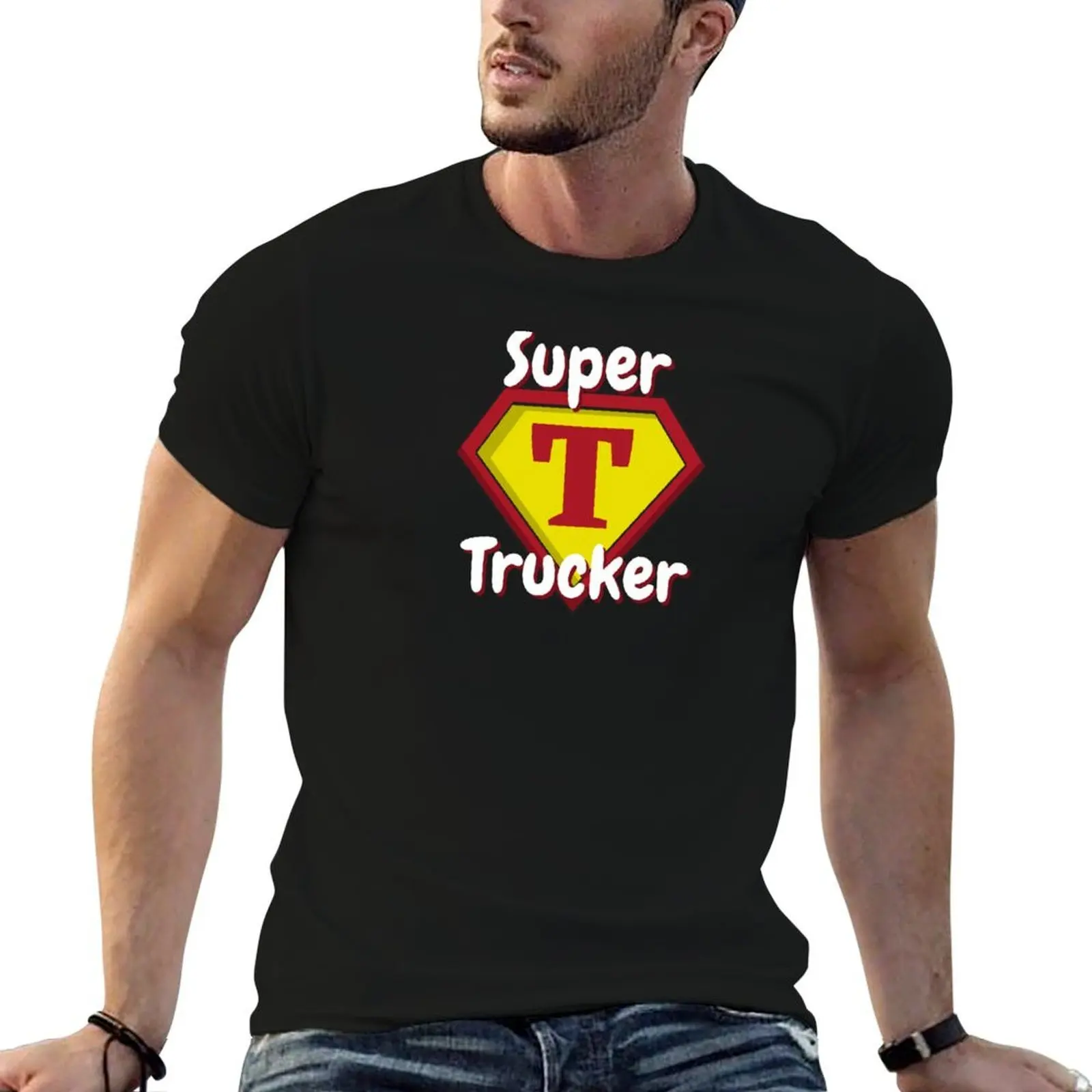 

Super Trucker Truck Driver T-Shirt man t shirt designer man t shirt cotton T-Shirt