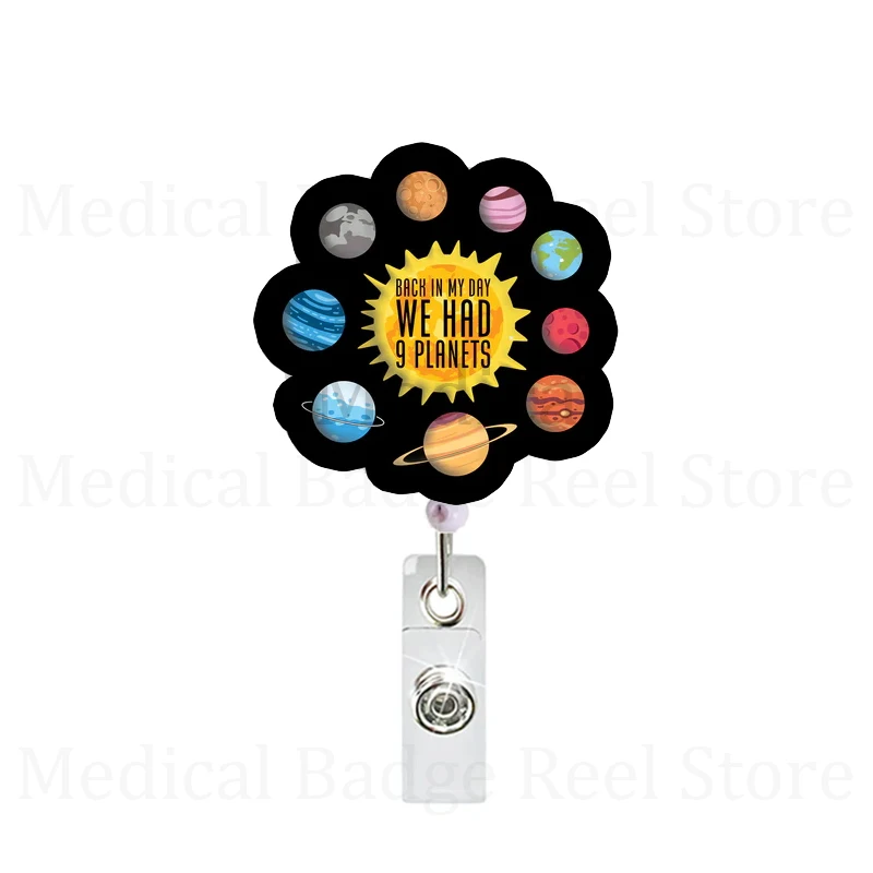 New Professional Science Teacher Med Tech Badge Cute Retractable Brooch 360 Rotating Alligator Clips Women Girl Gift