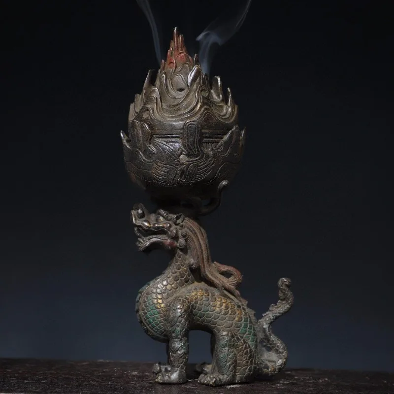Hand-Carved Wood Boshan Incense Burner - 11.8