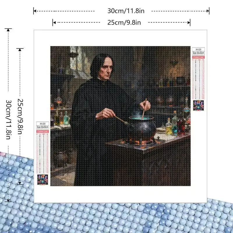 1PC Harry Potter Severus Snape Kit di pittura diamante, 5D trapano completo fai da te Gemma Art Craft per adulti e bambini, Wizard Potions Master Ma