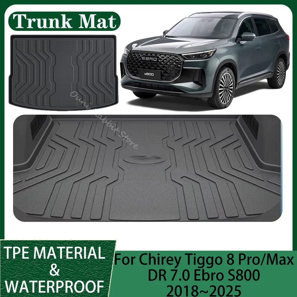

For Chirey Chery Tiggo 8 Pro Max DR 7.0 Ebro S800 2018~2025 2023 2024 Car TPE Trunk Mat Tray Protection Pad Interior Accessorie
