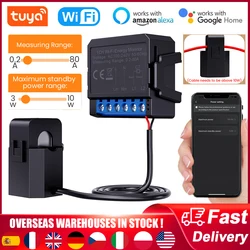 Tuya WiFi Smart Energy Meter Switch Power Voltage Current Monitor APP Real-time Power Statistics Power Setting Circuit Breaker